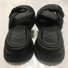 Shishangnuxie レディース 厚底サンダル ミュールサンダル 美脚 夏 ブラック 黒 38の画像