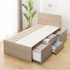 ニトリ　収納付き　シングルベッドの画像