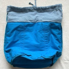 PORTER デニム トートバッグ ブルー 大容量 丸底 口元巾着しばりの画像