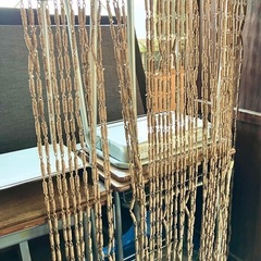 昭和レトロ 暖簾 のれん ナチュラル 軽量 木製 オールシーズン アンティークの画像