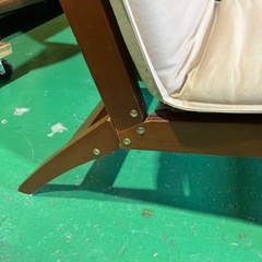アウトドアチェア デッキチェア ディレクターチェア シートクッション付き‼️ イス 木製×キャンバスの画像