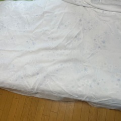 【京都西川の毛布】綿(コットン)100%の毛布 花柄(水色)の画像