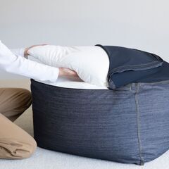 体にフィットするソファ ４点セット 本体＋補充クッション＋替えカバー×2（無印良品）の画像
