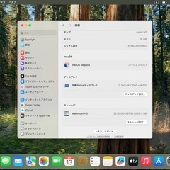 バッテリー100%　MacBook air M1チップ　16GB, 256GBの画像