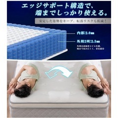 マットレス シングル 高反発 極厚23cm ポケットコイル 450個 高密度 体