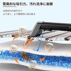 カーペットクリーナー 18000Pa リンサークリーナー 水洗い ソファ洗浄　ラグマット　ラグ ソファクリーナー カーペットの画像