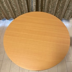 美品✨丸型　カフェテーブル　ナチュラル×ブラックの画像