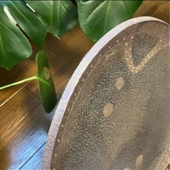 大型●アートプレート●鉄製円盤／オブジェ／展示・装飾／飾り皿【一点もの】の画像