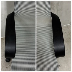 肘付きメッシュ オフィスチェア グレーの画像