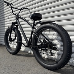 【20万で購入】ファットバイク 黒 特大26インチ 激レアBMXタイプ 変速搭載　極太タイヤ ビーチクルーザー HIPHOP アメ村 堀江 マウンテンバイク ピストバイク【早い者勝ち】の画像