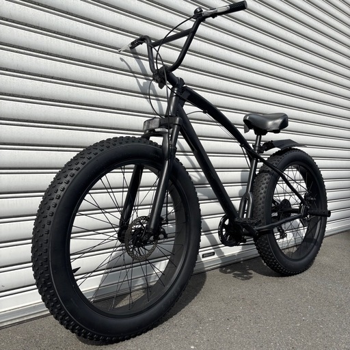 【20万で購入】ファットバイク 黒 特大26インチ 激レアBMXタイプ 変速搭載　極太タイヤ ビーチクルーザー HIPHOP アメ村 堀江 マウンテンバイク ピストバイク【早い者勝ち】