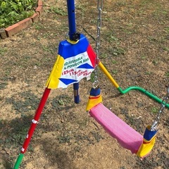 【美品】子ども用遊具セット（ブランコ・バスケットゴール・鉄棒・吊り輪付き）の画像