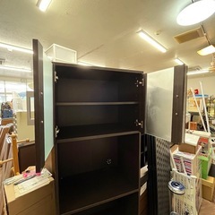 1092 NITORI ニトリ 食器棚 レンジボード フォルムRE1860 ダークブラウンの画像