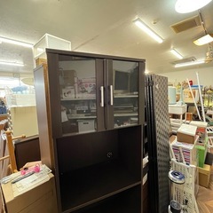 1092 NITORI ニトリ 食器棚 レンジボード フォルムRE1860 ダークブラウンの画像