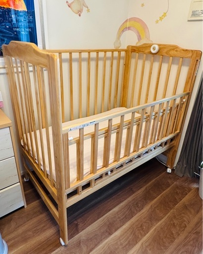 katojiベビーベッド70*120+高品質マットレスセット