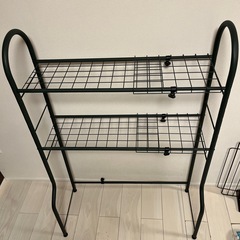 値下げ！室外機ラック　ダークグリーン　フラワースタンド　ガーデンラック2段　屋外　ラックの画像