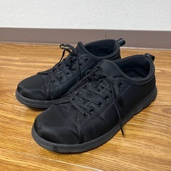 ワークマン　スニーカー　25.5cm ブラック　黒　シンプル　ローカットの画像