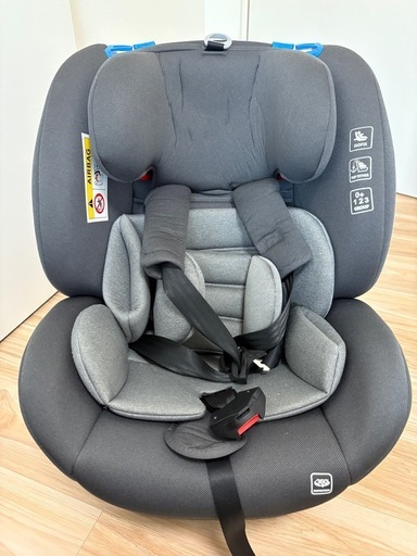 アイリスプラザ 360°回転式 アーム付き ISOFIX固定 チャイルドシート 新生児から11歳頃まで 成長に合わせて使える 長く使える R129適合 大型ヘッドレスト12段階調整 ライトグレー