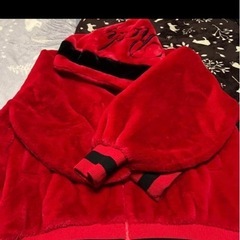 rady ファーフーディー　ファーブルゾン 赤の画像