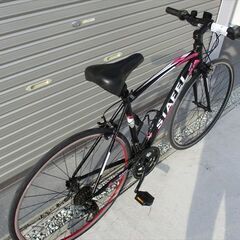 E500　★　12800円★整備済み スポーツ中古自転車 ブラック　２×7段　48ｃｍ【クロスバイク】の画像