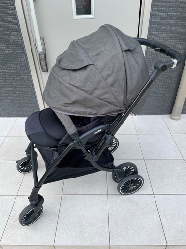 【美品】Combi エッグショック 折りたたみ式ベビーカー グレー