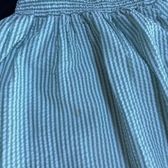 ロングスカート　丈89㎝くらい　薄い緑ストライプ柄の画像