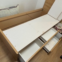 ［取引中］ニトリ　ベッドフレーム　収納付　ジオチェストの画像
