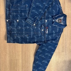FUBU ロゴ入りデニムジャケット XLの画像