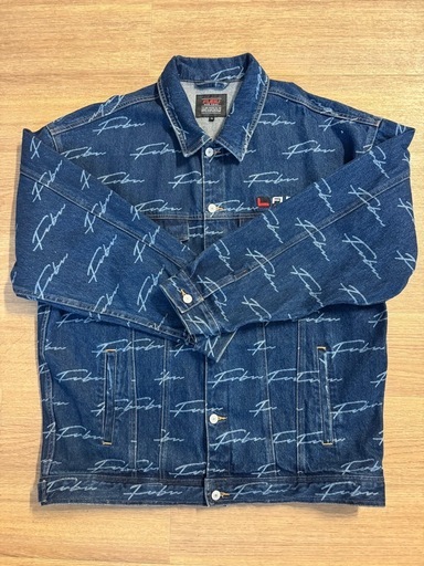 FUBU ロゴ入りデニムジャケット XL