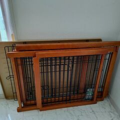 ペットゲージ　犬　木製の画像
