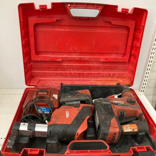 【中古】【店頭引取限定】Hilti ハンマードリル TE6-A36 レッド 充電器,充電池2個,ケース付き 38500円