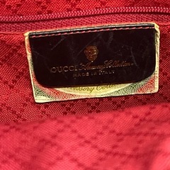 GUCCI グッチ オールドグッチ ヴィンテージ シェリーライン GG ロゴ 金具 キャンバス レザー ショルダーバッグ ブラックの画像