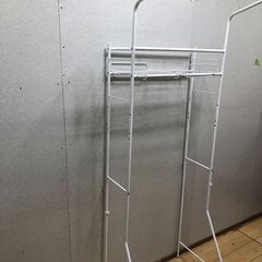 山善 YAMAZEN ランドリーラック 洗濯機ラック ホワイト 伸縮タイプ 幅64〜84cm 高さ187cm 棚付き 脱衣所 洗濯機上収納　250914-3の画像