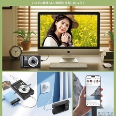 【新品】デジカメ 4K 6400万画素 デジタルカメラ AFオートフォーカスの画像