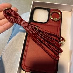 Shlybaay 对应 iPhone 16 Pro Max 壳 背面 手册式 卡壳 手册式壳 iPhone16 ProMax 用 肩带 智能手机壳 iPhone16 Pro Max 用 背面壳 肩背 IC卡收纳 斜挂 挂脖 支架 PU皮革 磁铁 苹果 16 专业 Max 用 可爱 6.9inch对应 红色の画像