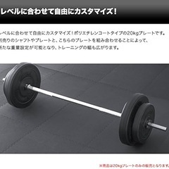 FIELDOORバーベルシャフト120cm、プレート20kg×2個セットの画像