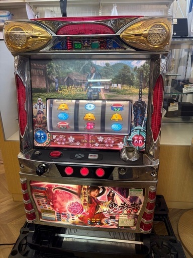 0518 スロット実機 新鬼武者Z レス 家庭用電源 ドアキー 設定キー有