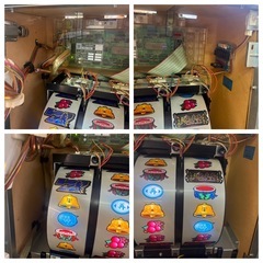 0518 スロット実機 新鬼武者Z コインレス 家庭用電源 ドアキー 設定キー有の画像