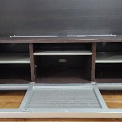 テレビボード 幅153cm ダークブラウン シルバーテレビ台　09/18まで出品の画像