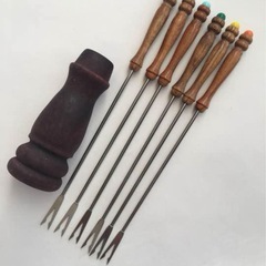 チーズフォンデュポット＋専用フォーク＋フォーク収納の画像
