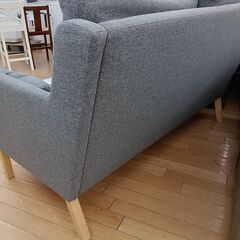 ★ジモティ割あり★ IKEA 　2人掛けソファ　オムテンクサム グレー H101×D95×W160 クリーニング済み TK6528TKKAGU の画像