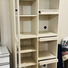 【無料】本棚 ニトリ｜フラップ扉本棚(ビブリオGD80 WW)の画像