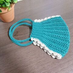 かぎ針編みマスク　レギュラーサイズ　ハンドメイドの画像