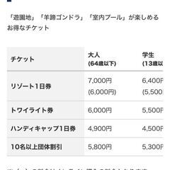 値下げしました❗ルスツリゾートチケット☆の画像