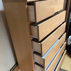 木製チェスト 6段ナチュラルの画像
