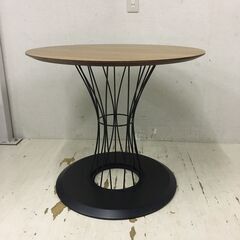  24966  ウォルナット ダイニングテーブル　丸テーブル　幅80cm NITORI   ◆大阪市内・東大阪市他 6,000円以上ご購入で無料配達いたします！◆ ※高槻・枚方方面◆西宮・尼崎方面◆生駒方面　それぞれ条件付き無料配送あり！            の画像