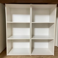 【割引中！】木製カラーボックス（白）2個セット 単品も可の画像