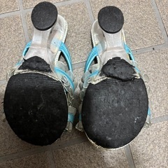 水色リボンサンダル　サイズ18cmの画像