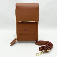 【未使用】スマホショルダー 財布機能付き ブラウン