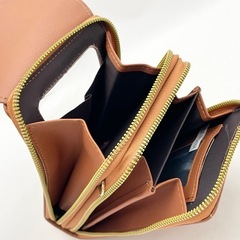 【未使用】スマホショルダー 財布機能付き ブラウンの画像